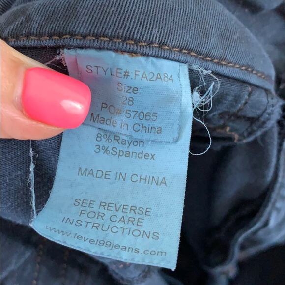 Level 99 Riley Skinny Moto Navy Ankle Zipper Pants - Picture 4 of 6